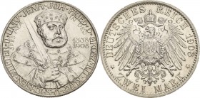 Sachsen-Weimar-Eisenach
Wilhelm Ernst 1901-1918 2 Mark 1908 (A) Universität Jena Jaeger 160 Fast Stempelglanz