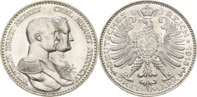 Sachsen-Weimar-Eisenach
Wilhelm Ernst 1901-1918 3 Mark 1915 A Jahrhundertfeier Jaeger 163 Vorzüglich-Stempelglanz/Stempelglanz