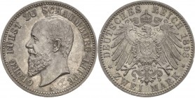 Schaumburg-Lippe
Georg 1893-1911 2 Mark 1898 A Jaeger 164 Feine Patina, Avers winz. Kratzer, vorzüglich-Stempelglanz