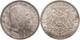 Württemberg
Wilhelm II. 1891-1918 2 Mark 1914 F Jaeger 174 Fast Stempelglanz