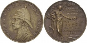 Medaillen und Abzeichen
 Bronzemedaille 1904 (Oertel) Landwirtschaftliche Ausstellung Daressalam. Brustbild Wilhelms II. mit Tropenhelm nach links / ...