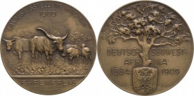 Medaillen und Abzeichen
 Bronzemedaille 1909 (Mayer & Wilhelm) Ehrenpreis der Landesausstellung Windhuk. Tiere in bergiger Landschaft, im Vordergrund...