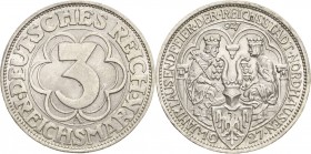 Gedenkausgaben
 3 Reichsmark 1927 A Nordhausen Jaeger 327 Vorzüglich