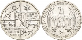 Gedenkausgaben
 3 Reichsmark 1927 A Marburg Jaeger 330 Fast Stempelglanz