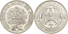 Gedenkausgaben
 5 Reichsmark 1929 G Eichbaum Jaeger 331 Vorzüglich-Stempelglanz