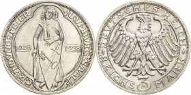Gedenkausgaben
 3 Reichsmark 1928 A Naumburg Jaeger 333 Vorzüglich-Stempelglanz