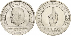 Gedenkausgaben
 5 Reichsmark 1929 A Verfassung Jaeger 341 Fast Stempelglanz