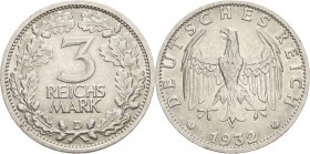 Gedenkausgaben
 3 Reichsmark 1932 D Kursmünze Jaeger 349 Fast vorzüglich/vorzüglich