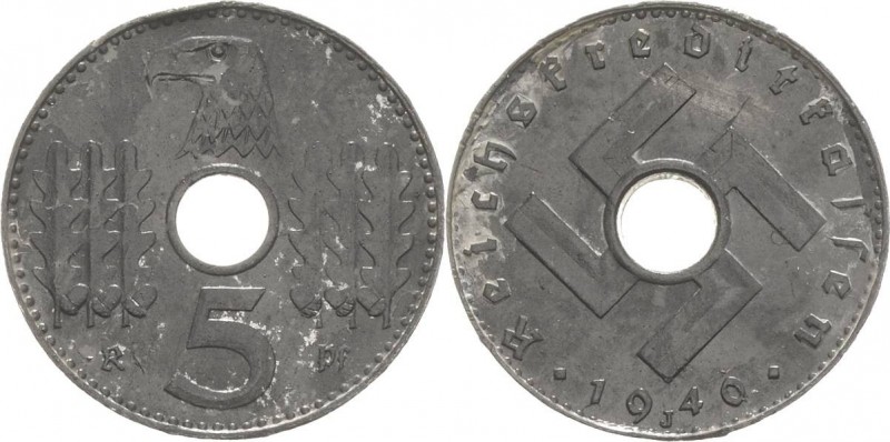 Münzen der Reichskreditkassen
 5 Reichspfennig 1940 J Jaeger 618 Zaponiert, vor...