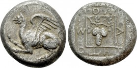 THRACE. Abdera (Circa 415-395). Tetradrachm. Polyaretos, magistrate.