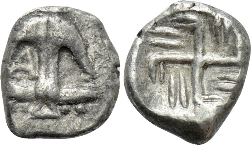 THRACE. Apollonia Pontika. Hemiobol (Circa 540/35-530 BC). 

Obv: Inverted anc...