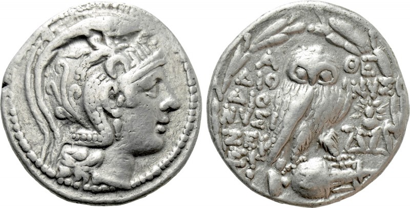 ATTICA. Athens. Tetradrachm (139/8 BC). New Style Coinage. Dionysi, Dionysi and ...