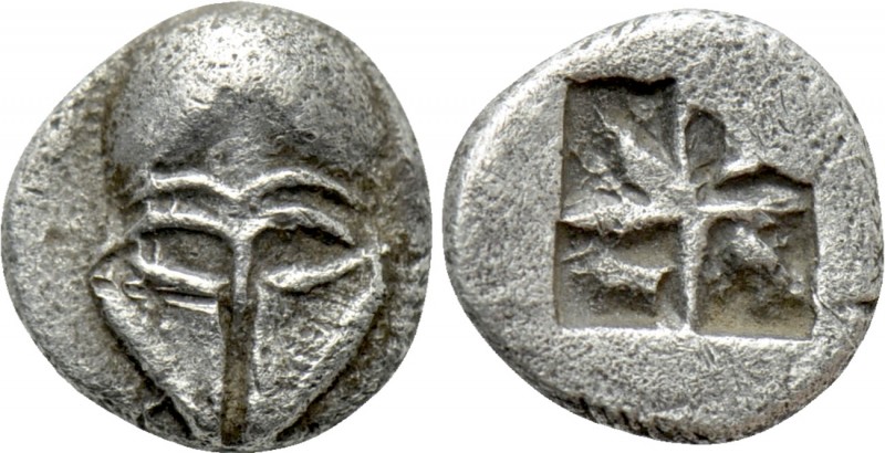 ASIA MINOR. Uncertain. Hemiobol (5th century BC). 

Obv: Facing Corinthian hel...