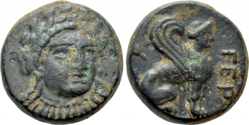 TROAS. Gergis. Ae (4th century BC). 

Obv: Laureate head of Sibyl Herophile fa...