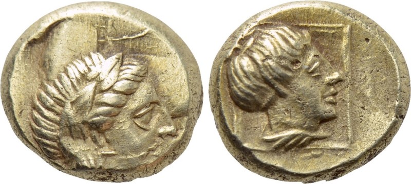 LESBOS. Mytilene. EL Hekte (Circa 377-326 BC). 

Obv: Laureate head of Apollo ...