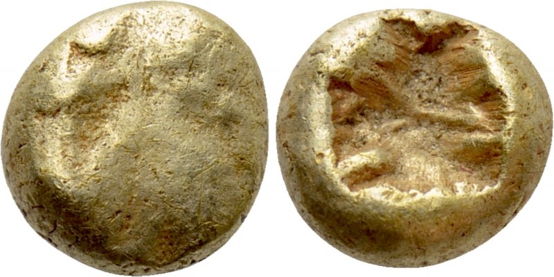 IONIA. Uncertain. EL Hemihekte (Circa 650-600 BC). 

Obv: Plain globular surfa...