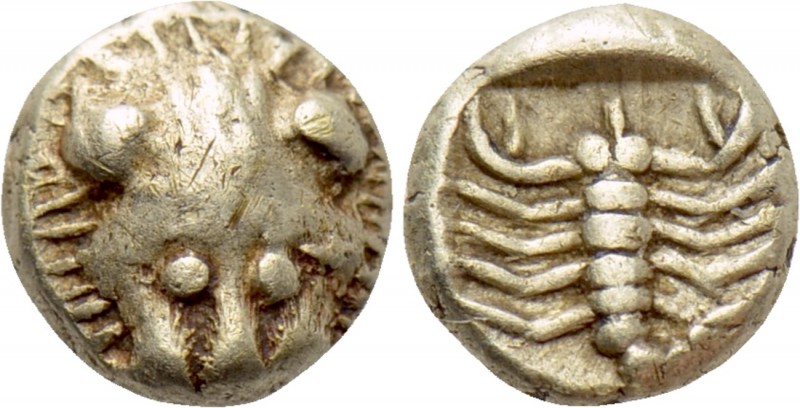 CARIA. Mylasa. EL 1/48 Stater (Mid 6th century BC). 

Obv: Lion head facing.
...