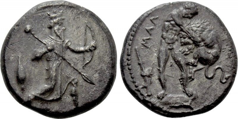 CILICIA. Mallos. Stater (Circa 390-385 BC).

Obv: Persian king, wearing kidari...