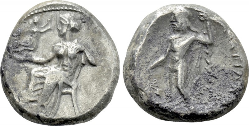 CILICIA. Nagidos. Stater (Circa 350-356 BC). 

Obv: Aphrodite seated left, hol...