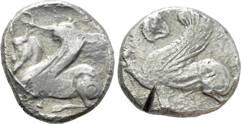 SAMARIA. Uncertain. Stater (Circa 4th century BC).

Obv: Griffin seated left w...