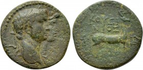 IONIA. Ephesos. Claudius, with Agrippina II (41-54). Ae. Causinius, magistrate.