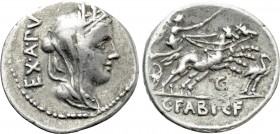 C. FABIUS C. F. HADRIANUS. Denarius (102 BC). Rome.