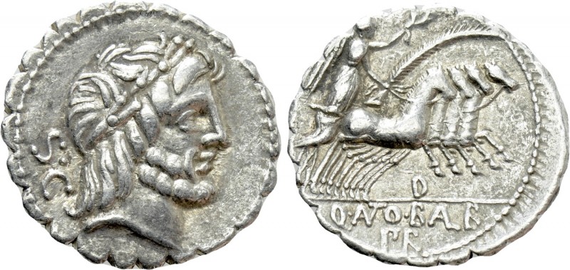 Q. ANTONIUS BALBUS. Serrate Denarius (83-82 BC). Rome. 

Obv: Laureate head of...