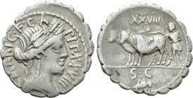 C. MARIUS C. F. CAPITO. Serrate Denarius (81 BC). Rome.