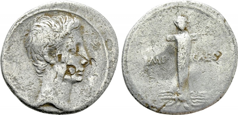 AUGUSTUS (27 BC-AD 14). Denarius. Rome. 

Obv: Bare head of Augustus right.
R...