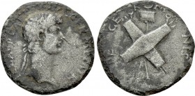NERO CLAUDIUS DRUSUS (Died 9 BC). Fourrée Denarius. Contemporary imitation of Lugdunum under Claudius.