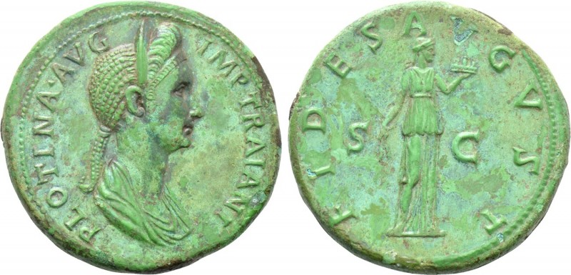 PLOTINA (Augusta, 105-123). Sestertius. Rome.

Obv: PLOTINA AVG IMP TRAIANI.
...