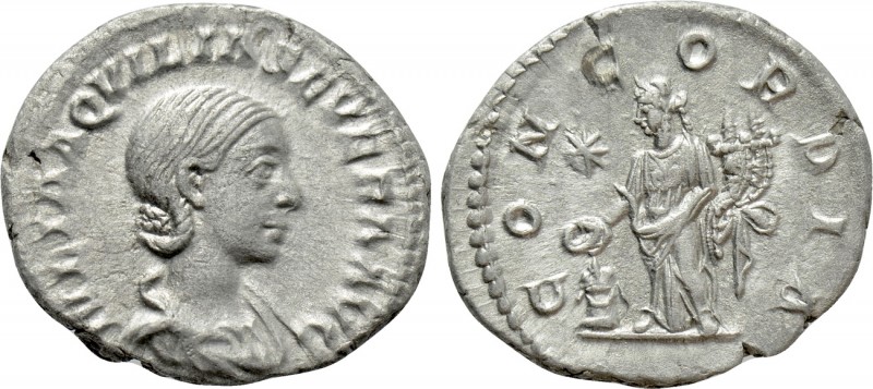 AQUILIA SEVERA (Augusta, 220-221 & 221-222). Denarius. Rome. 

Obv: IVLIA AQVI...