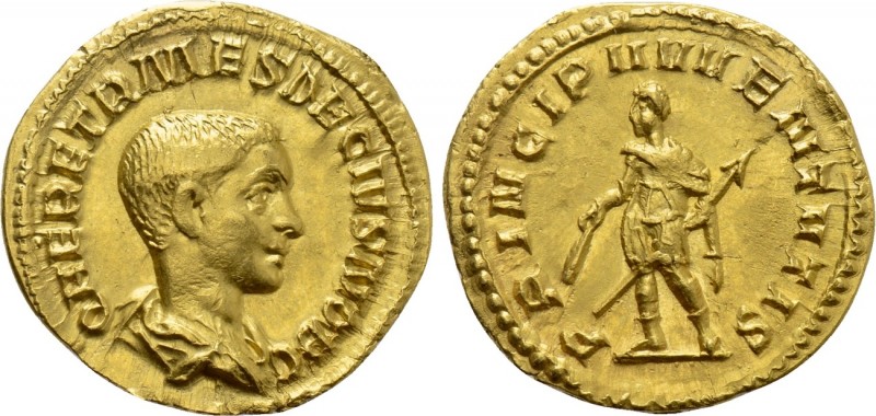 HERENNIUS ETRUSCUS (Caesar, 249-251). Aureus. Rome.

Obv: Q HER ETR MES DECIVS...