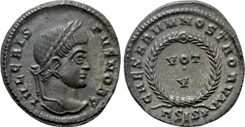 CRISPUS (Caesar, 316-326). Follis. Siscia. 

Obv: IVL CRISPVS NOB C. 
Laureat...