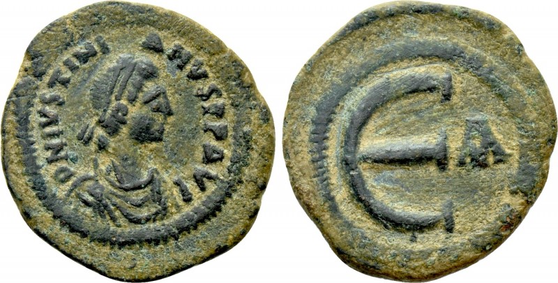 JUSTINIAN I (527-565). Pentanummium. Constantinople. 

Obv: D N IVSTINIANVS P ...