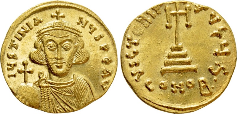 JUSTINIAN II (First reign, 685-695). GOLD Solidus. Constantinople.

Obv: D IVS...