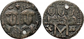 CONSTANTINE VI and IRENE, with LEO III, CONSTANTINE V and LEO IV (780-797). Follis. Constantinople.