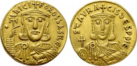 NICEPHORUS I with STAURACIUS (802-811 BC). GOLD Soldius. Constantinople.