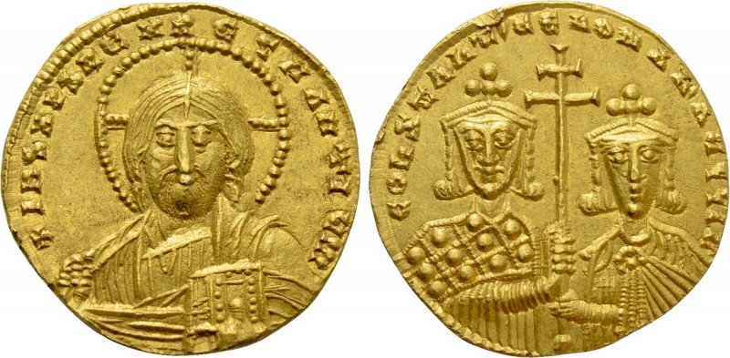 CONSTANTINE VII PORPHYROGENITUS with ROMANUS II (913-959). GOLD Solidus. Constan...