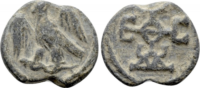 BYZANTINE SEALS. Theodora (6th century). 

Obv: Eagle with open wings to left,...