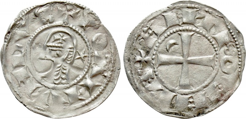 CRUSADERS. Antioch. Bohémond III (1163-1201). BI Denier. 

Obv: + BOAИVИDVS. ...