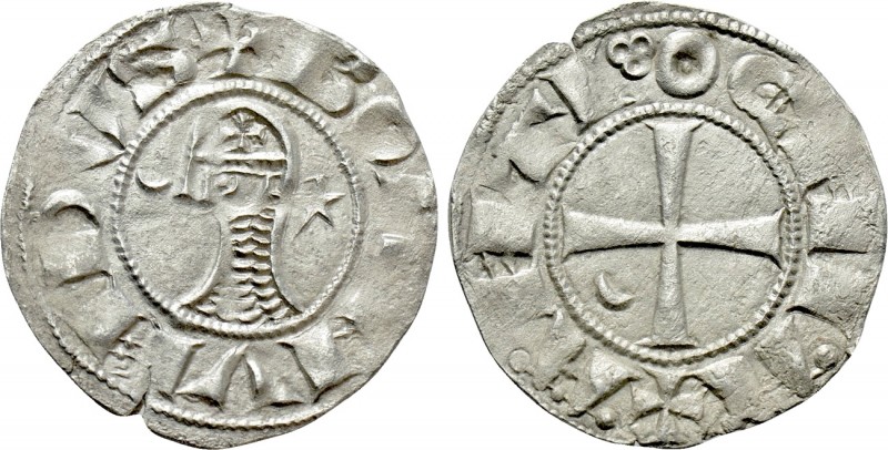 CRUSADERS. Antioch. Bohémond III (1163-1201). BI Denier. 

Obv: + BOAИVИDVS. ...