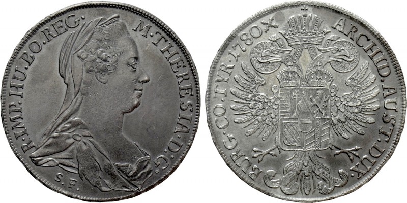 HOLY ROMAN EMPIRE. Maria Theresia (1740-1780). Reichstaler (1780-SF). Günzburg r...