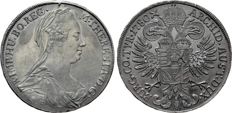 HOLY ROMAN EMPIRE. Maria Theresia (1740-1780). Reichstaler (1780-SF). Günzburg r...