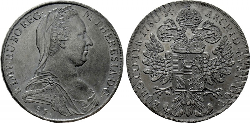 HOLY ROMAN EMPIRE. Maria Theresia (1740-1780). Reichstaler (1780-SF). Günzburg. ...