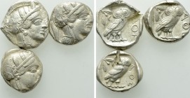 3 Tetradrachms of Athens.