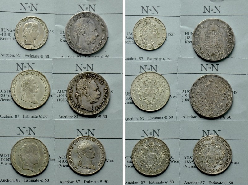 6 Coins of Austria. 

Obv: .
Rev: .

. 

Condition: See picture.

Weigh...