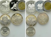 6 Modern Coins; mostly Silver.
