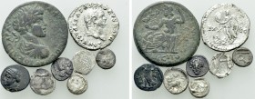 8 Roman and Greek Coins; Vespasian etc.