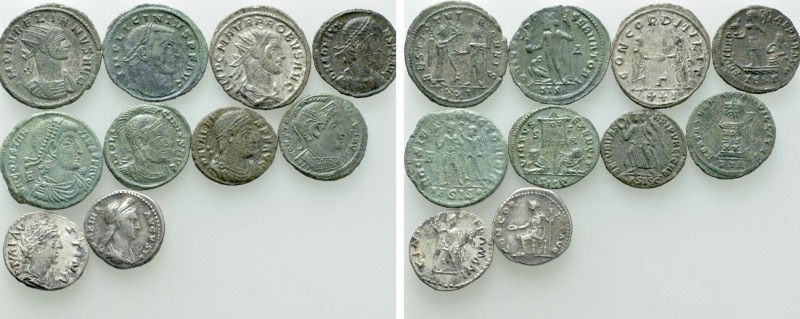 10 Roman Coins. 

Obv: .
Rev: .

. 

Condition: See picture.

Weight: g...